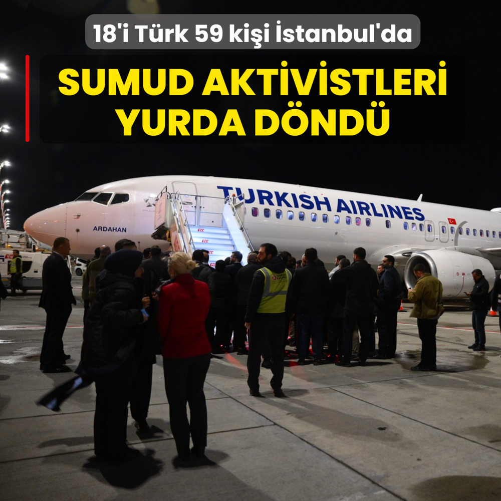 K�resel Sumud Filosu'nda yer alan aktivistler yurda d�nd�