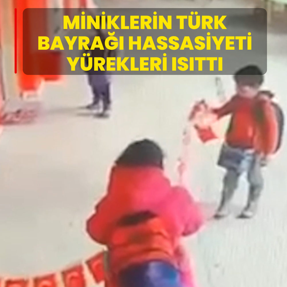 Miniklerin T�rk bayra�� hassasiyeti y�rekleri �s�tt�