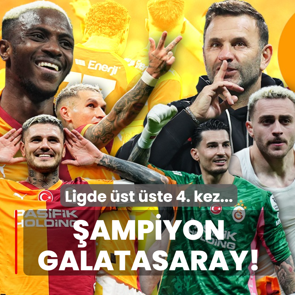 �ampiyon Galatasaray! Ligde �st �ste 4. kez...