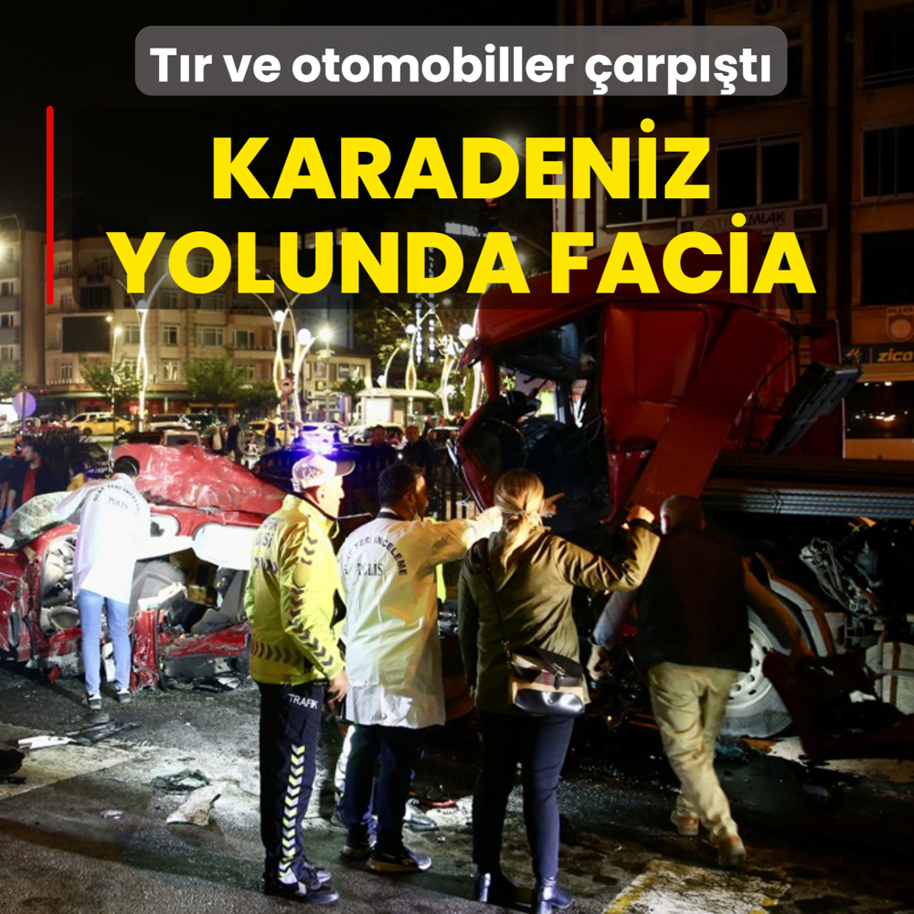 Karadeniz yolunda facia! T�r ve otomobiller �arp��t�: 5 �l�, 6 yaral�