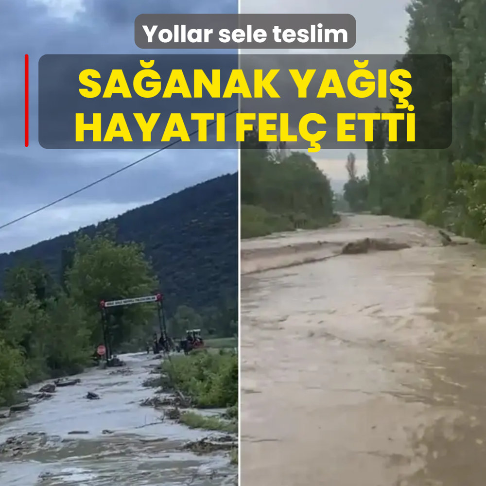 Sa�anak hayat� fel� etti! Yollar g�le d�nd� evleri su bast�