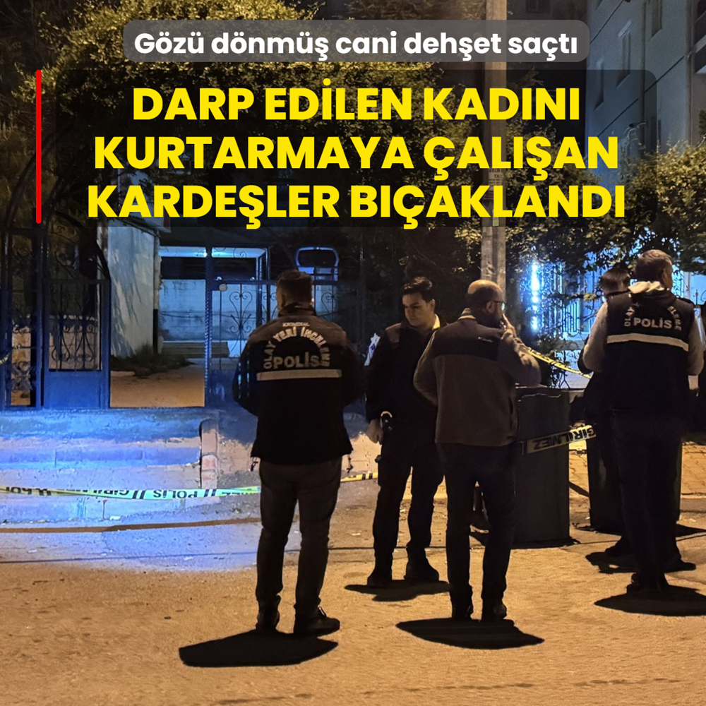 G�z� d�nm�� cani deh�et sa�t�! Darp edilen kad�n� kurtarmaya �al��an karde�ler b��akland�