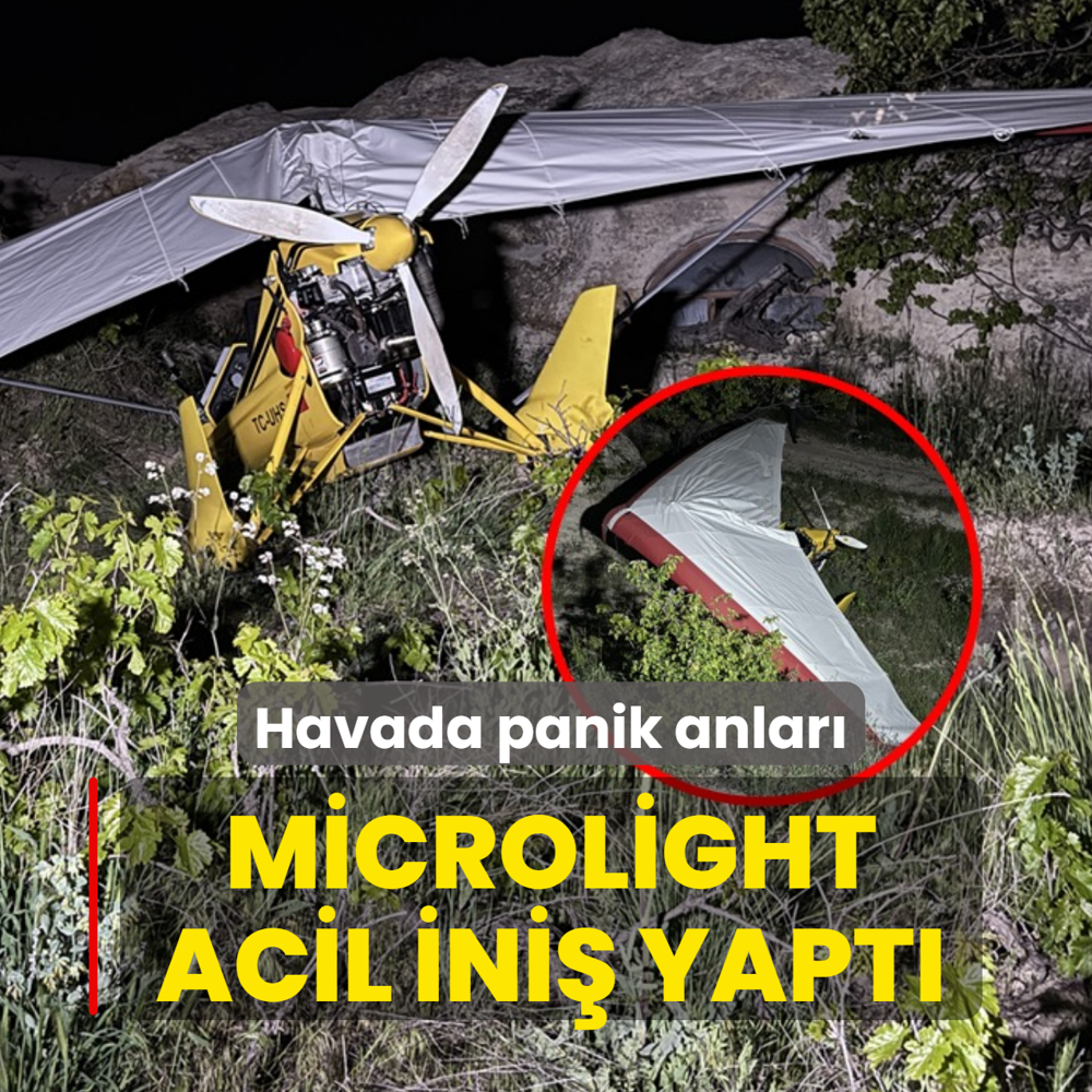 Havada panik anlar�! Microlight acil ini� yapt�