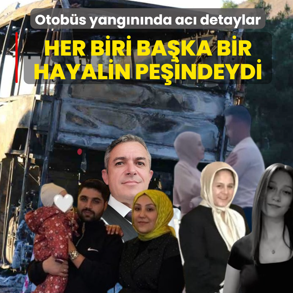 Otob�s yang�n�nda y�rek yakan detaylar! Her biri ba�ka bir hayalin pe�indeydi