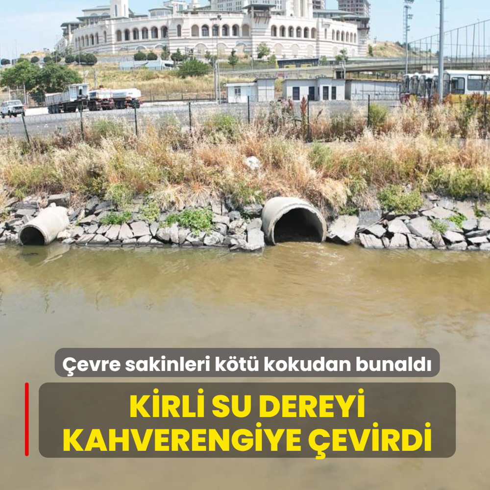 Kirli su dereyi kahverengiye �evirdi: �evre sakinleri k�t� kokudan bunald�