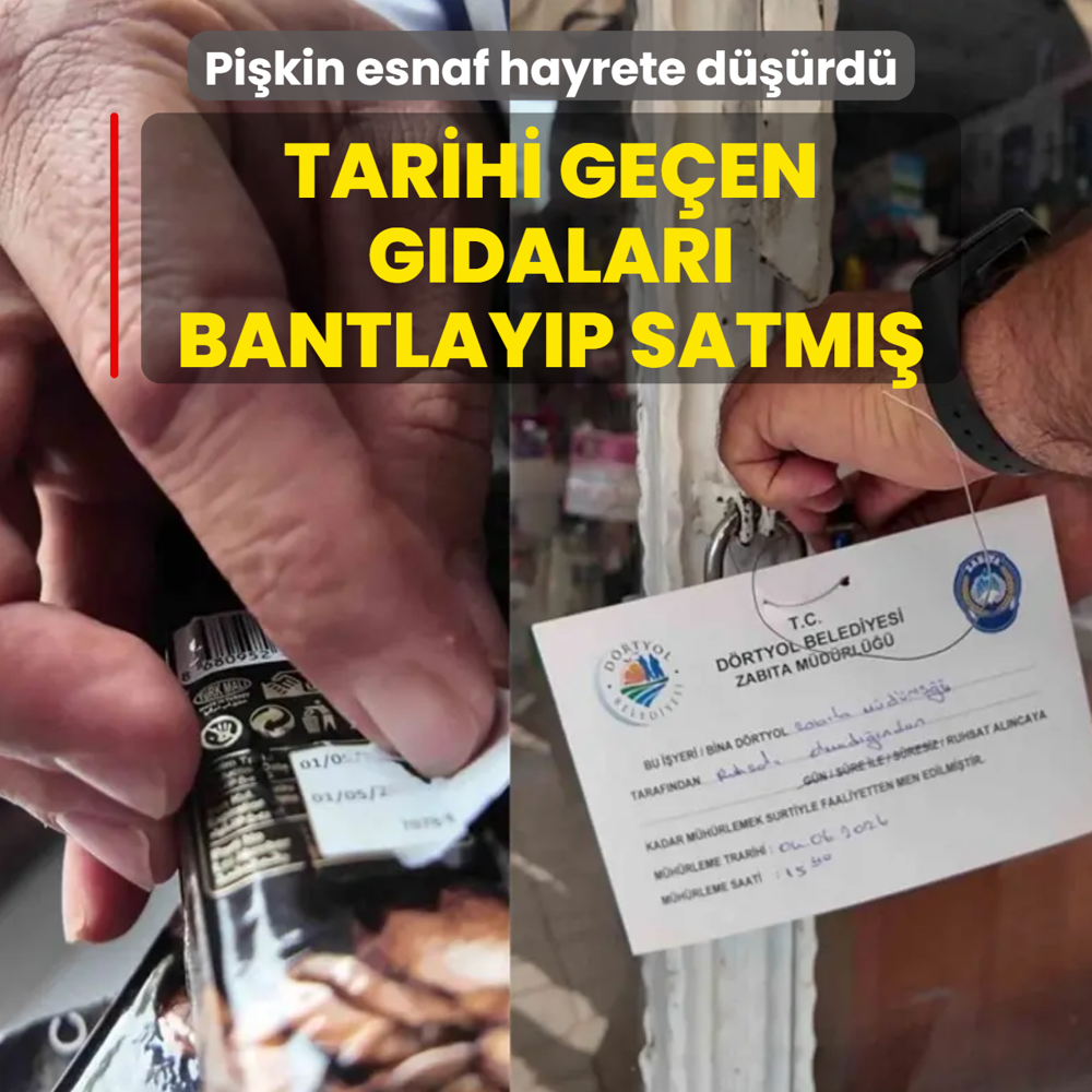 Tarihi ge�en g�dalar� bantla gizleyen d�zenbaza su��st�! Pi�kin esnaf�n savunmas� hayrete d���rd�