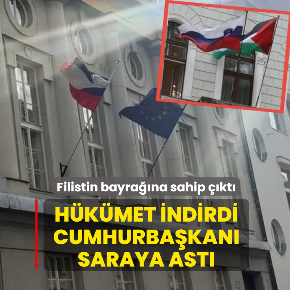 H�k�met indirdi, Cumhurba�kan� saraya ast�! Filistin bayra��na sahip ��kt�