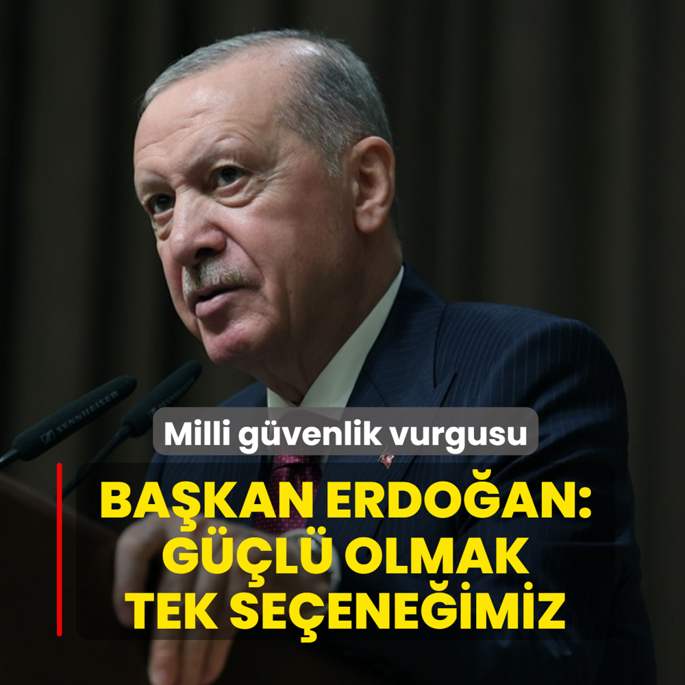 Milli g�venlik vurgusu! Ba�kan Erdo�an: G��l� olmak tek se�ene�imiz