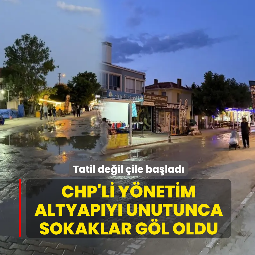 Enez'de tatil de�il �ile ba�lad�! CHP'li y�netim altyap�y� unutunca sokaklar g�l oldu