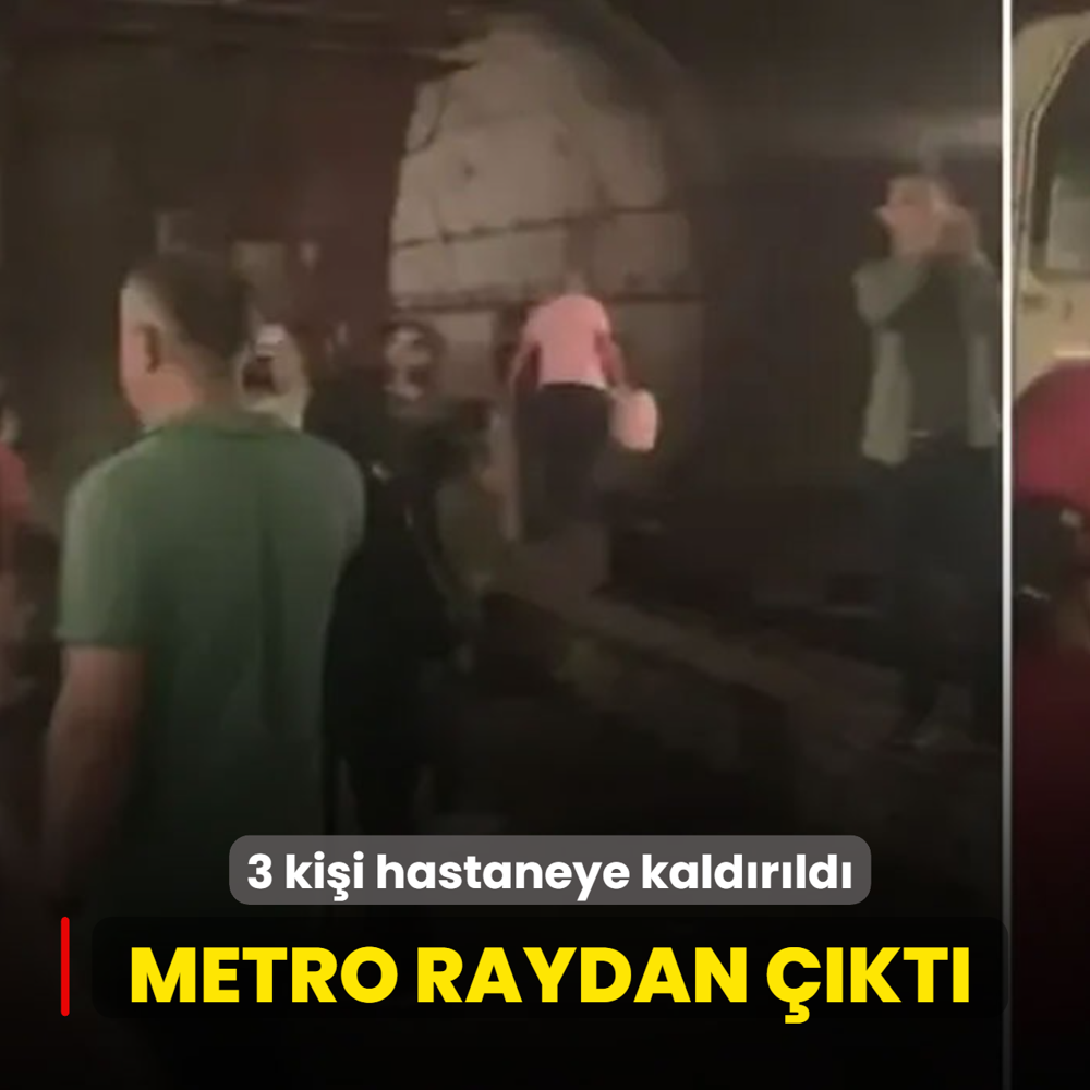 Kad�k�y-Sabiha G�k�en metrosu raydan ��kt�... Yolcular t�nelde y�r�d�