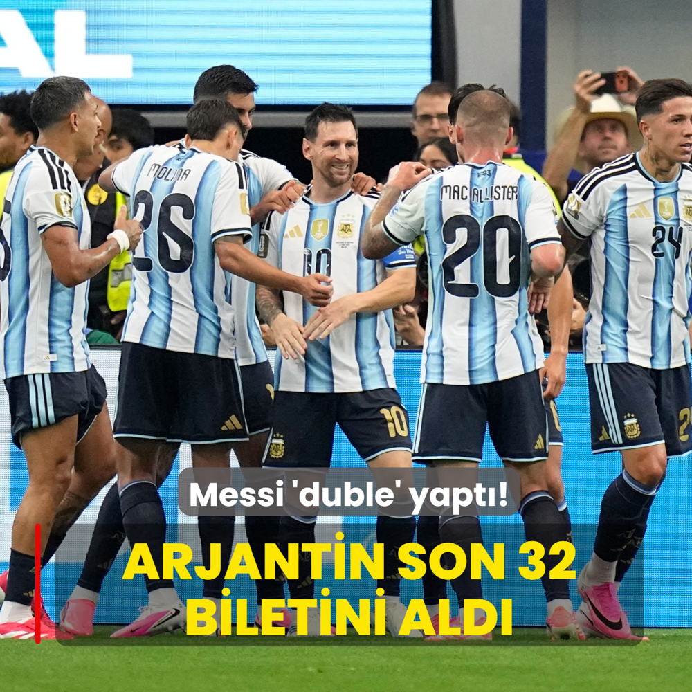 Messi 'duble' yapt�! Arjantin son 32 biletini ald�