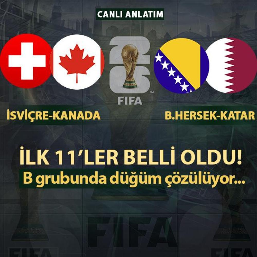 CANLI: �svi�re - Kanada | Bosna Hersek - Katar