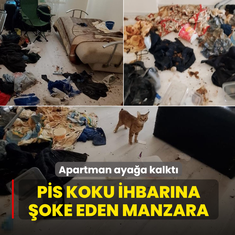 Apartman aya�a kalkt�! Pis koku ihbar�na �oke eden manzara