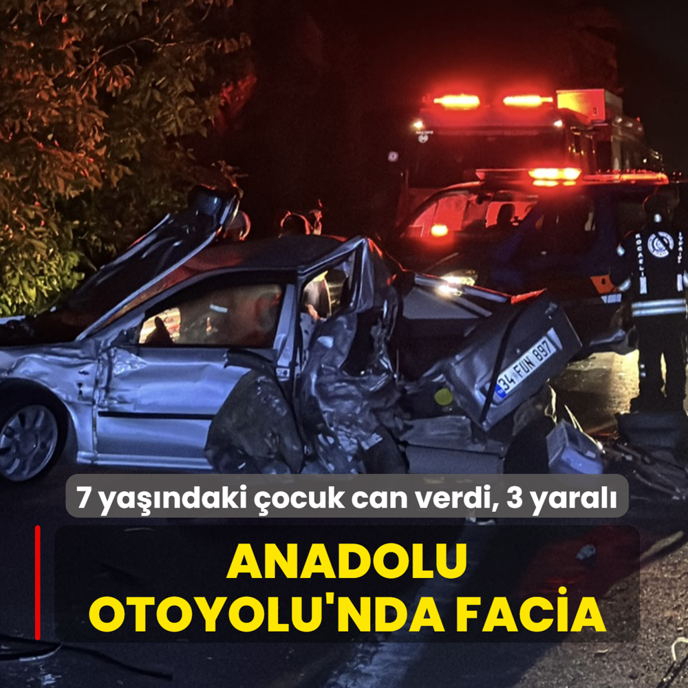 Anadolu Otoyolu'nda kahreden kaza! 7 ya��ndaki �ocuk can verdi, 3 yaral�