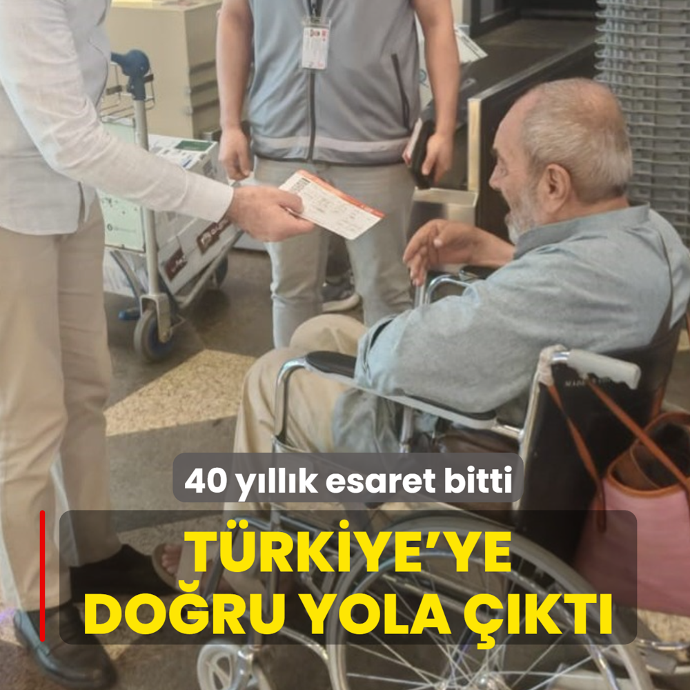 40 y�ll�k esaret bitti: T�rkiye'ye do�ru yola ��kt�