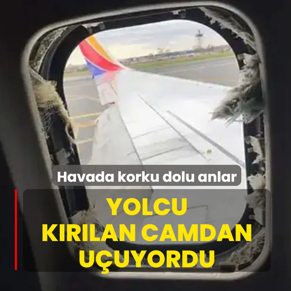 Havada korku dolu anlar! U�ak cam� k�r�ld�, yolcu deh�eti ya�ad�