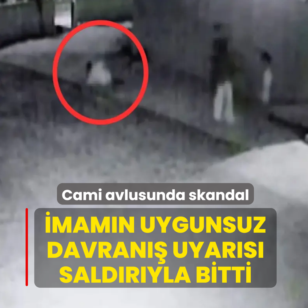 Cami avlusunda skandal! Uygunsuz davran�� uyar�s� sald�r�yla bitti