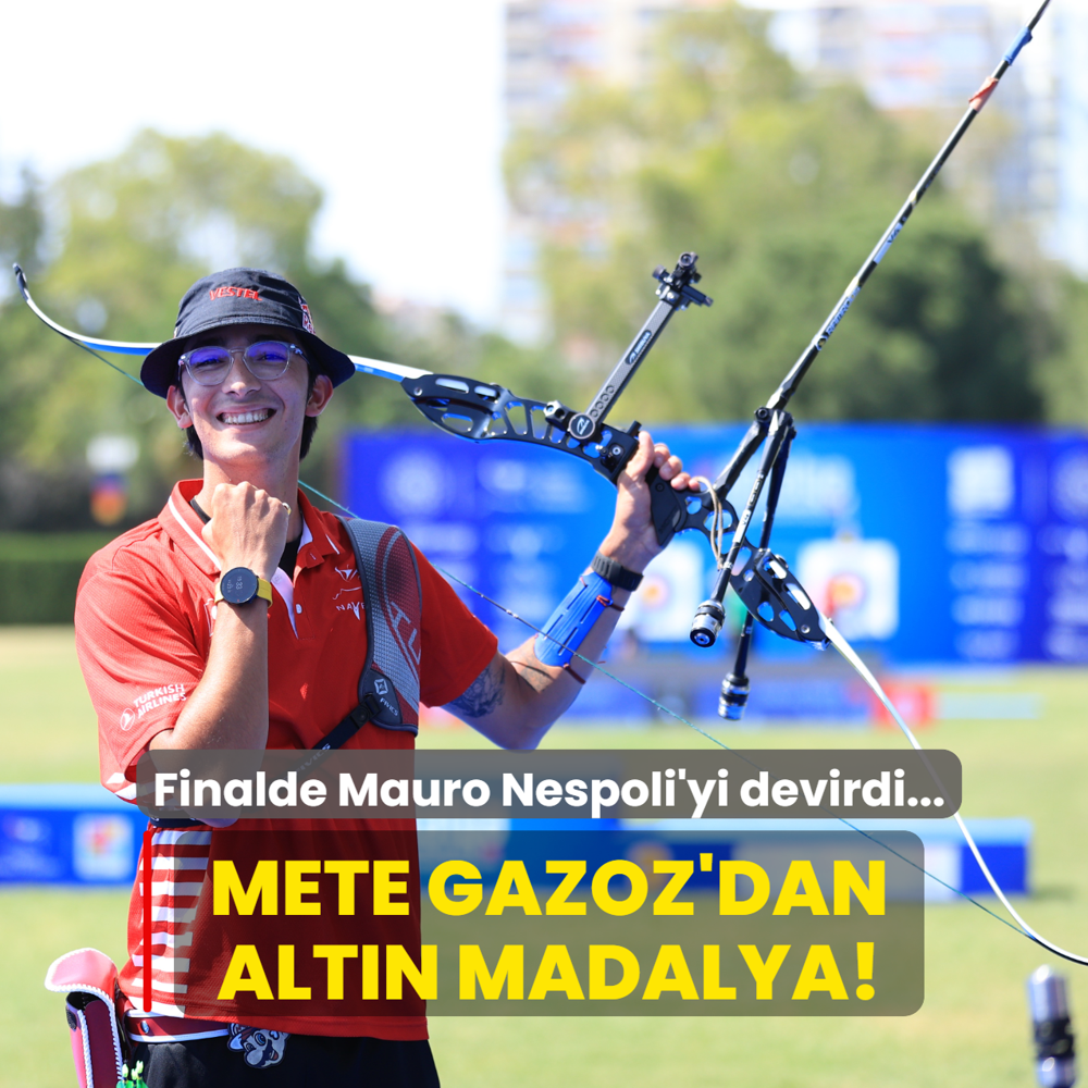 Mete Gazoz'dan alt�n madalya! Finalde Mauro Nespoli'yi devirdi...
