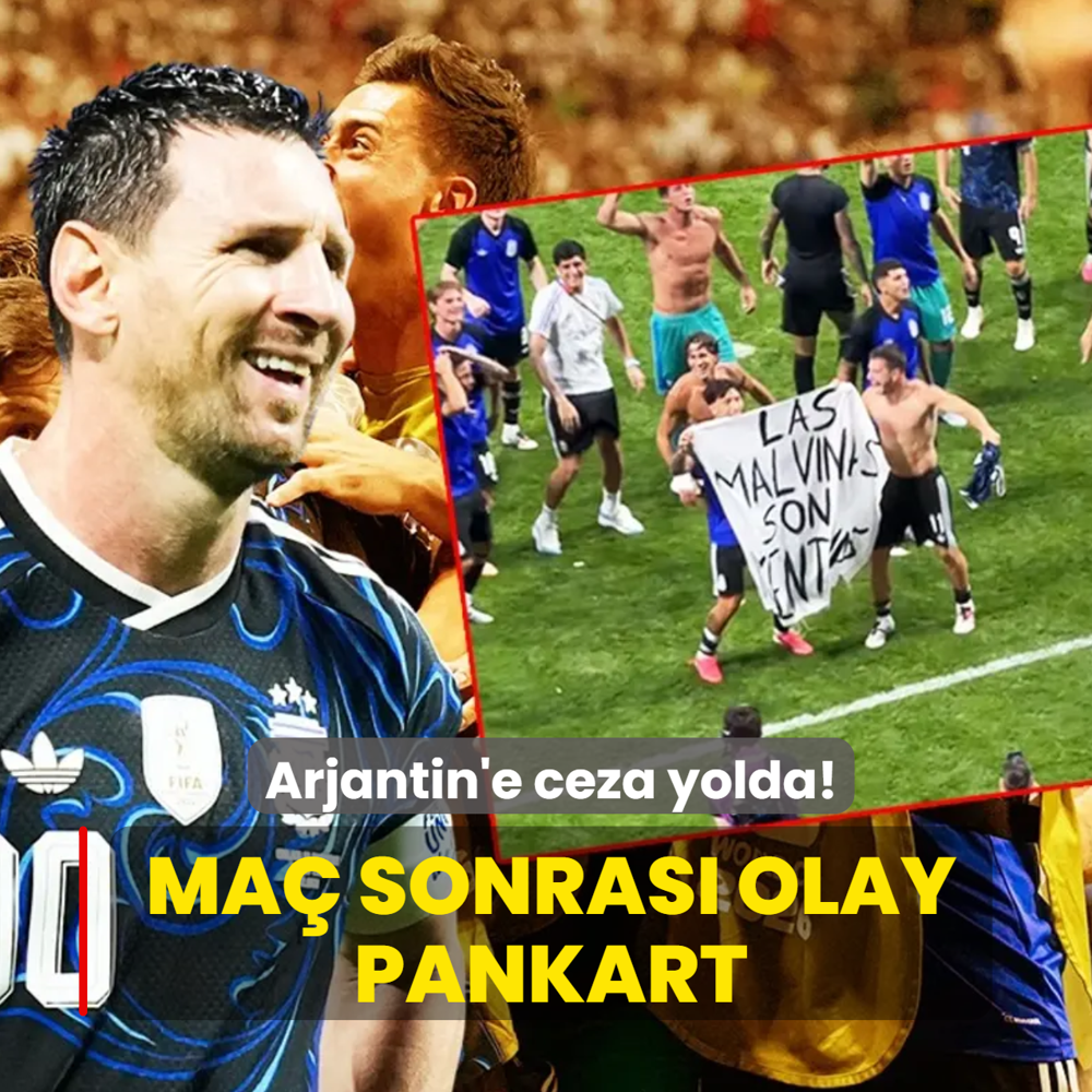 Arjantin'e ceza yolda! �ngiltere ma�� sonras� olay pankart