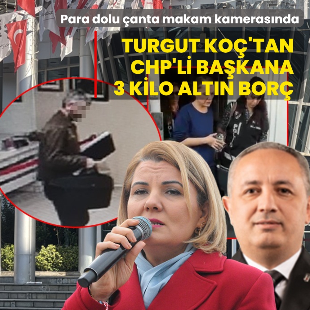 Para dolu �anta makam kameras�nda! Turgut Ko�'tan CHP'li ba�kana 3 kilo alt�n bor�