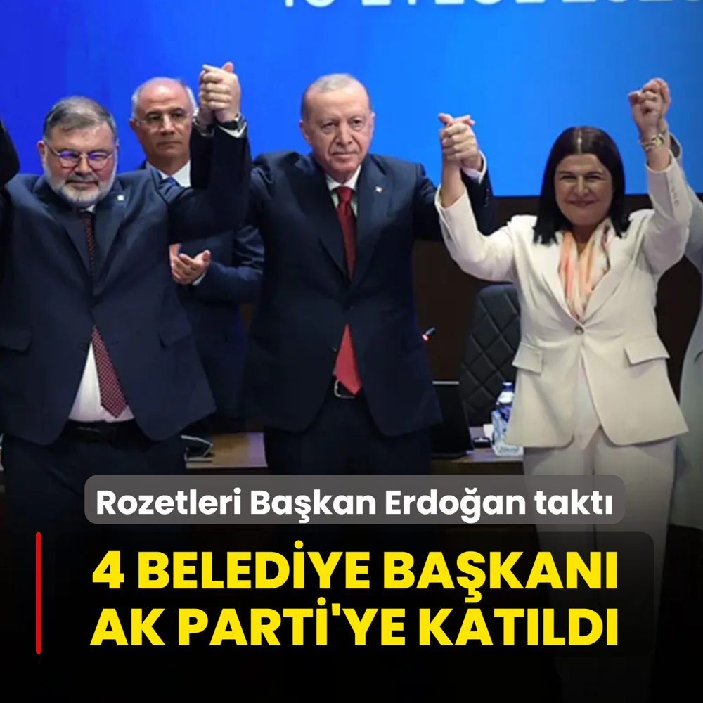 Rozetleri Başkan Erdoğan taktı: 4 belediye başkanı AK Parti'ye katıldı