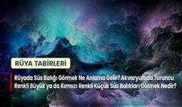 Rüyada Süs Balığı Görmek Ne Anlama Gelir? Akvaryumda Turuncu Renkli Büyük ya da Kırmızı Renkli Küçük Süs Balıkları Görmek Nedir?