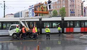 �stanbul'da Kabata�-Ba�c�lar Tramvay Hatt�'nda teknik ar�za