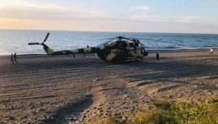 Azerbaycan'a ait askeri helikopter Giresun sahiline zorunlu ini yapt