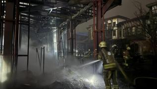 Arnavutköy'de film stüdyosunda büyük çapta yangın