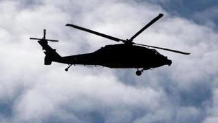 Krgzistan'da eitim uuu yapan askeri helikopter dt