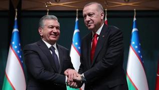 Bakan Erdoan, Mirziyoyev ile grt: Birbirlerinin Ramazan Bayram'n tebrik ettiler