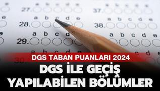DGS ile gei yaplabilen blmler ve kontenjanlar listesi 2024 | DGS TABAN PUANLARI 2024