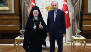 Bakan Erdoan, Patrik Bartholomeos'u kabul etti