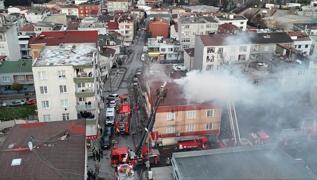Kkekmece'de 4 katl apartmanda yangn kt
