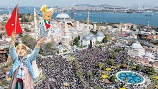 Gazze lyor, Ayaa Kalk! Ayasofya'da tek yrek...