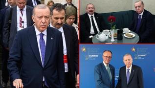 Tiran'da diplomasi trafii! Bakan Erdoan liderlerle grt