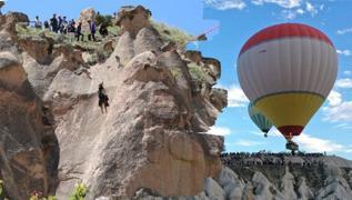 Kapadokya'da faciadan dnld: Balon acil ini yapt
