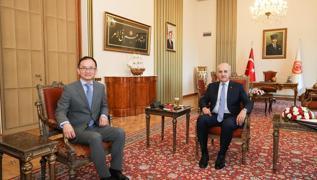 TBMM Bakan Kurtulmu, in'in Ankara Bykelisi Jiang Xuebin'i kabul etti
