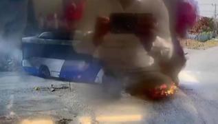 ETT'den sonra EGO! Bakentte otobs yangn kamerada