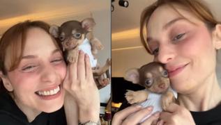 Nilperi �ahinkaya yavru k�pek sahiplendi! Verdi�i uzun isim duyanlar� �oke etti�