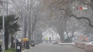 <p>Yalova'da erken saatlerde bastıran sis görüş mesafesini düşürdü. Sis nedeniyle araç sürücüleri gö