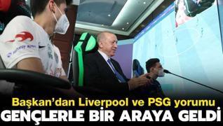 Ba�kan Recep Tayyip Erdo�an, e-Spor finalinde gen�lerle bir araya geldi