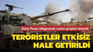 Barış Pınarı bölgesinde sızma girişimi önlendi... 7 PKK/YPG'li terörist etkisiz hâle getirildi
