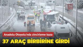 37 araç birbirine girdi! İstanbul yönü ulaşıma kapandı