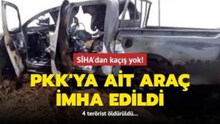 SİHA'dan kaçış yok! PKK'ya ait araç imha edildi