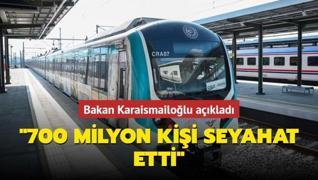 Bakan Karaismailoğlu: Marmaray ile 700 milyon kişi seyahat etti