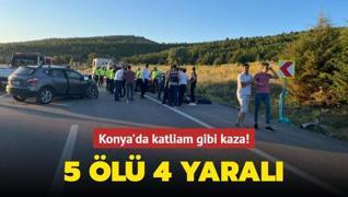 Konya'da katliam gibi kaza! 5 ölü, 4 yaralı