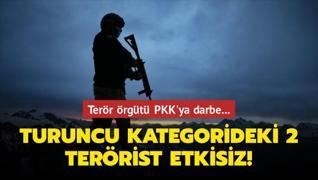 Terör örgütü PKK'ya darbe... Turuncu kategorideki 2 terörist etkisiz hale getirildi