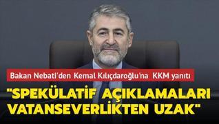 Bakan Nebati'den Kemal Kılıçdaroğlu'na KKM yanıtı: ‘Spekülatif açıklamaları vatanseverlikten uzak‘