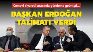 Cemevi ziyareti sırasında gündeme gelmişti... Başkan Erdoğan talimatı verdi